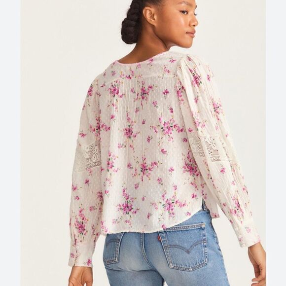 LoveShackFancy Merida Blouse Magenta Light - Picture 2 of 8